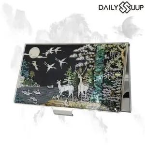 명함지갑 자개 명함케이스 나전칠기 디자인-사슴 솔