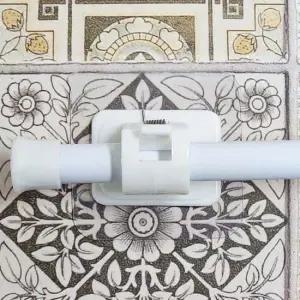 SFr 커튼 봉 후크 화이트 브라켓 접착식 무타공 커튼걸이