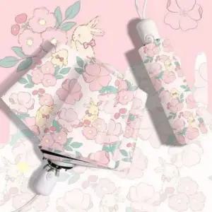 [패션] 꽃무늬 토끼 자동우산 양산 겸용 3단 햇빛 차단 양우산 여름 장마 대비용