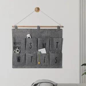 인테리어 패브릭 다용도 소품 수납함 현관 거실 벽걸이 포켓 8칸