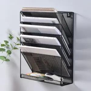 다용도 파티션 문걸이형 수납포켓 정리함 수납장 5단 철제