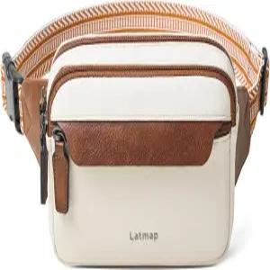 여성용 LATMAP 3L 패니 팩 여성 크로스 바디 백 가죽 가슴 벨트 패션 허리 여행 러닝 운동용 스몰 범