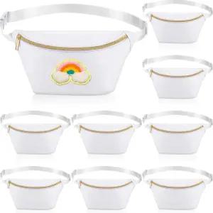 에이미러브 9피스 패니 팩 나일론 허리 가방 지퍼 여행용 러닝백 여성용 스트랩(나일론 화이트)