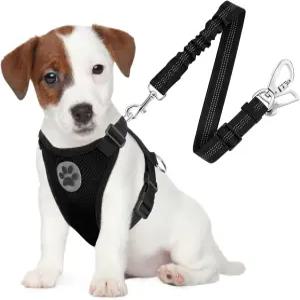 자동차용 슬로우톤 반려견 안전벨트 하네스 차량용 조절식 메쉬 통기성 및 소형 대형 반려동물용 탄력