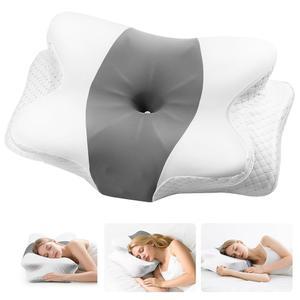 오레도 목 베개 - 인체공학적 지지가 있는 옆, 등, 배 수면자를 위한 메모리 폼 베개, 완화를 경추 사무실, 여행 및 가정용 드리머 릴리프