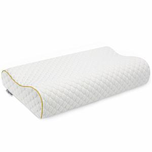 Chpstar 메모리 폼 베개, 경추 목 측면 침목 수면용 침대 윤곽 배 뒤쪽 침목용 인체공학적 퀸, 골드