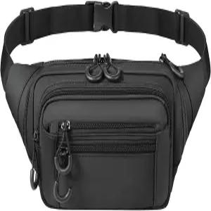 DegeTMVe 허리 가슴 러닝백 - 조절 가능한 벨트/지퍼 포켓/유니버설 홀스터/콤팩트 경량 벨트 가방 포함