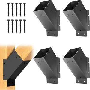 4개의 페르골라 브래킷 45도 각도 4x4 (실제 3.6 x3.6 ) 코너 지지 가제보용 키트 데크 포치 트렐리스