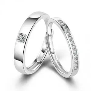 지르코니아 S925 일자 쌍반지 심플 실버 커플링 모던
