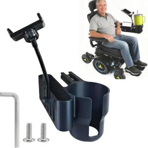 퍼모빌 파워 휠체어용 컵 홀더 유니 트랙 암레스트가 있는 3-in-1 M300 M3 M1 F3 F5 K300 Ps 장착