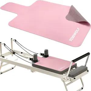 TOBWOLF 논슬립 필라테스 리포머 매트 타월 플리스 표면과 실리콘 백이 있는 리포머용 39인치 x 24인치