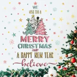 벽스티커 윈도우 메리크리스마스 눈꽃 시트지 창문 꾸미기 인테리어소품