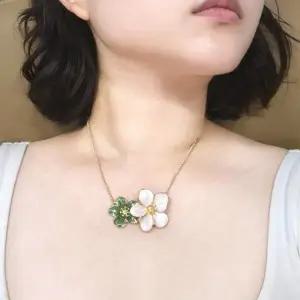 패션 플라워 두송이 목걸이