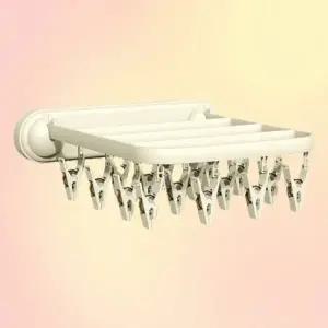 건조대 무타공 옷걸이 벽부착 집게 양말 세탁실 속옷