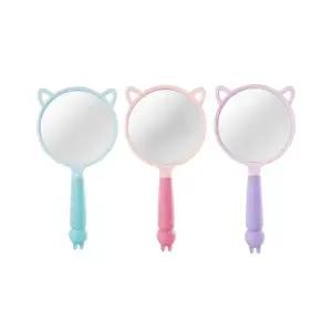 ( )토끼 손거울 손잡이 컬러 휴대용 미니손거울 핸드미러 화장 원형손거울
