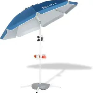 6.5피트 햇빛 가리개 우산 스포츠용 스탠드가 있는 휴대용 수중 가방 조절 가능하고 가벼운 무게 자외선