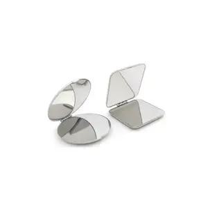 접이식 스테인레스 사각거울 양면 손거울 원형손 화장 핸드미러 미니손