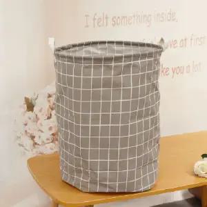 장난감정리 원형빨래바구니 대형 접이식 패브릭 이동식