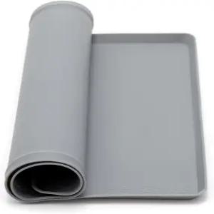 펫세이프 분수 및 피더 매트 - 바닥을 깨끗하고 건조하게 유지 방수 펫 미끄럼 방지 디자인 립 플레이스