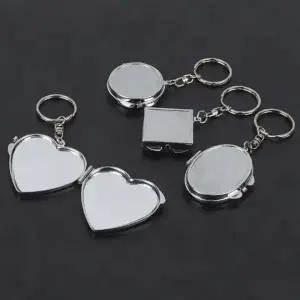 미니손거울 스텐 양면 열쇠고리 미니 손거울 접이식