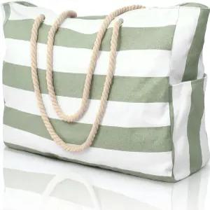 베코칸 비치백 여성용 대형 방수 비치 토트백 지퍼 모래 방지 수영장 백 토트