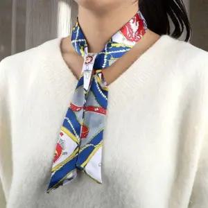 ( )실크 스카프 블루체인 미니 봄스카프 블루 봄 실크 스카프 미니 블루체인