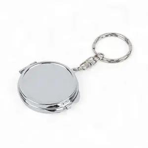 키홀더 미니손거울 미니 스텐 양면 접이식 열쇠고리 손거울