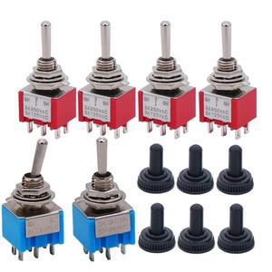 2Pcs ON OFF 스위치 소형 토글 단극 이중 던지기 미니 방수 캡 마이크로 전자 가제트 연락처