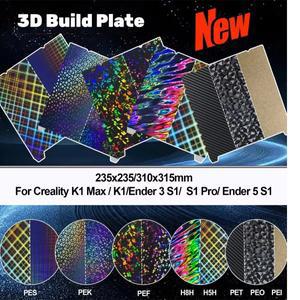 creality호환 K1 Max 빌드 플레이트 3Dprinter 열 종이 k1  H1H PEO PET 질감 PEI 시트 235x235 310x315mm