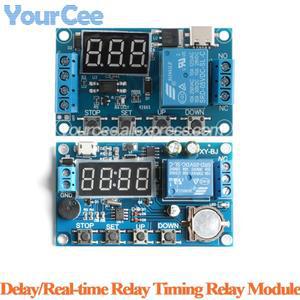XY-BJ 실시간 타이밍 지연 타이머 릴레이 모듈 DC5-60V 스위치 제어 보드 클록 동기화 다중 모드