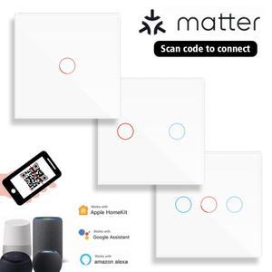 Matter No APP 스마트 호환 스위치 Alexa Google은 터치 라이트 강화 유리 연결하기 위해 스마트 호환 제어