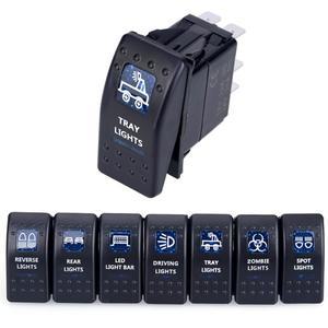 자동차 스위치 보트 트럭 라이트 Led 토글 5pin 방수 12/24V 바 스타일 블루 로커 역방향 후면 조명