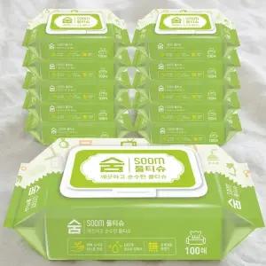 국산 도톰 엠보싱 물티슈 캡형 100매 대용량 10팩 20팩 온가족 안심 사용