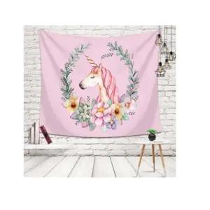 가림막커튼 핑크 천가림막 천가리개 바란스 유니콘 커튼 특대