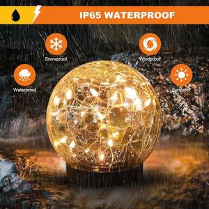 MLKNK 솔라 태양광 파티오 조명 장식용 오브제 조명 4팩 정원 유리 뒷마당 크랙 야외 태양광 방수 글로브 마당