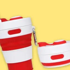 사무실 휴대용 접이식 텀블러 개인용 빨대 가벼운 예쁜 캠핑 레드 학생