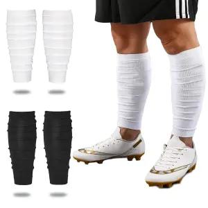 성인 및 청소년용 익스메이궈 축구 다리 소매 - 2켤레 종아리 압박 남자 소년 스포츠 선수용