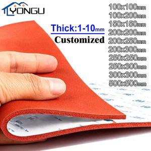 자체 접착 빨간색 Silione 고무 폼 시트 실리콘 소프트 스폰지 매트 고온 저항 패드