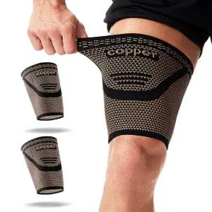 1쌍 허벅지 압박 슬리브 남성용 햄스트링 달리기 스포츠 및 운동을 위한 미끄럼 방지 윗다리