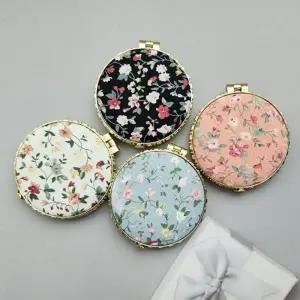 플라워 원형 양면 거울 미니 미러 휴대용 손거울 꽃거울