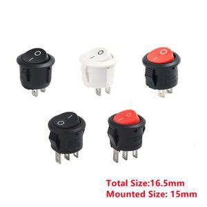 소형 라운드 보트 로커 스위치 KCD1 직경 16.5mm 블랙 미니 2 핀 3 ON-OFF KCD1-105 10 개
