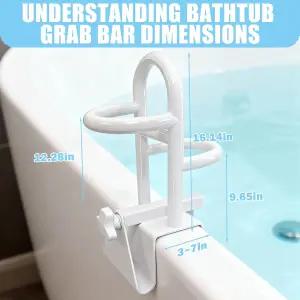 조절 가능한 노인용 욕조 안전 레일 및 샤워 그립 바 - 튼튼한 지지대 높이/폭 유연성 향상된 욕실 견고한