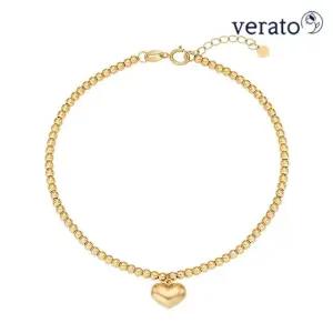 베라토 18K 통통 하트 볼 팔찌