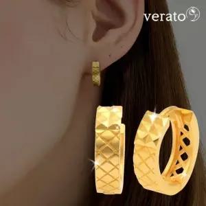 베라토 24K 순금 다이아몬드 컷팅 링 귀걸이 3.75g