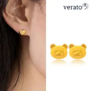 베라토 24K 순금 통통베어 귀걸이 1g