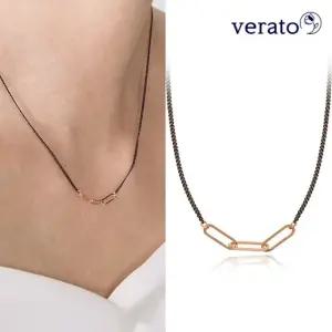 베라토 14K 블랙핑크 목걸이