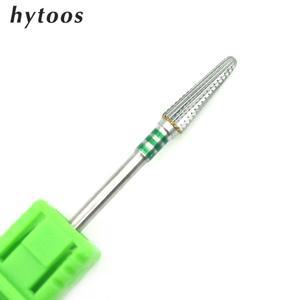 HYTOOS 롱 콘 비트 큐티클 클린 버 3/32 카바이드 네일 드릴 매니큐어 전기 로터리 밀링 커터