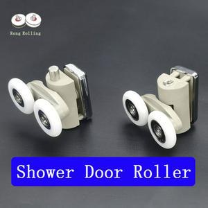 4PCS 샤워 도어 러너 하부 욕실 상부 슬라이딩 유리 25MM 23MM 롤러 룸용 직경 레일 풀리