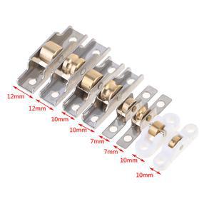 1PC 스테인레스 스틸 도르래 음소거 상단 롤러 가구 러너 유리 슬라이딩 아래로 트랙 도어