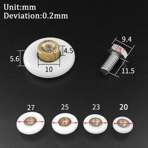 4PCS 샤워 도어 롤러 도르래 액세서리 슬라이딩 욕실 유리